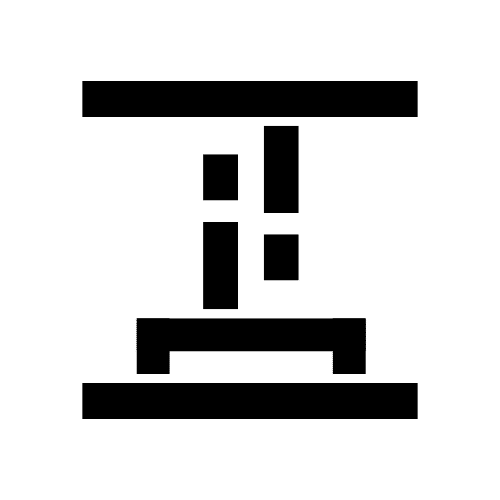 Schwarzes Symbol oder Icon auf transparentem Hintergrund – abstraktes Design oder technisches Piktogramm.
