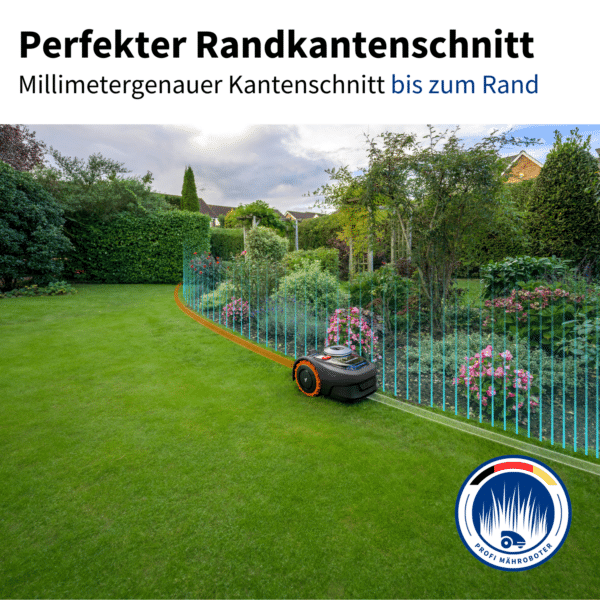 Der Segway Navimow X390E Mähroboter sorgt für einen präzisen Randkantenschnitt und erreicht selbst schwer zugängliche Stellen mühelos.