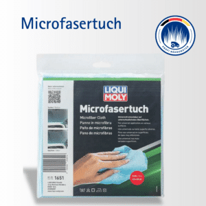Microfasertuch Verpacktes LIQUI MOLY Mikrofasertuch – ideal zur streifenfreien Reinigung und Pflege von Fahrzeugen und empfindlichen Oberflächen.