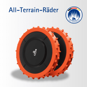 All-Terrain-Räder Navimow verbesserte Traktion und Stabilität für unebenes Gelände und anspruchsvolle Rasenflächen.
