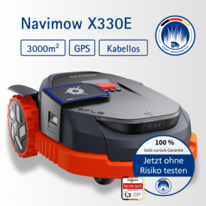 Segway Navimow X330E – Kabelloser GPS-Mähroboter für bis zu 4800 m², mit smarter Navigation, 4G-Konnektivität und präziser KI-Steuerung.