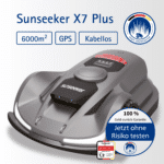 Sunseeker X7 Plus Mähroboter mit GPS-RTK-Technologie, Vision AI-Hinderniserkennung und Allradantrieb für große Rasenflächen bis 6.000 m².