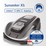 Sunseeker X5 Mähroboter mit GPS-RTK, Allradantrieb und Vision AI-Hinderniserkennung für eine präzise, kabellose Rasenpflege auf bis zu 2.000 m².