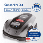 Sunseeker X3 RTK Mähroboter mit GPS-RTK-Technologie, kabelloser Navigation und Vision AI-Hinderniserkennung für eine smarte und automatische Rasenpflege auf bis zu 800 m².
