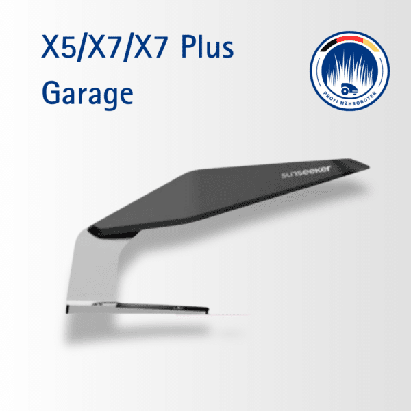 Sunseeker Garage für X5, X7 und X7 Plus – modernes und wetterfestes Schutzdach für Mähroboter, bietet optimalen Schutz vor Sonne und Regen.