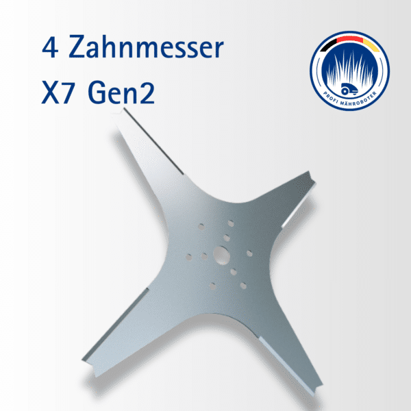 4-Zahnmesser für Sunseeker X7 Gen2 Mähroboter – Robustes Ersatzmesser für präzisen und sauberen Rasenschnitt