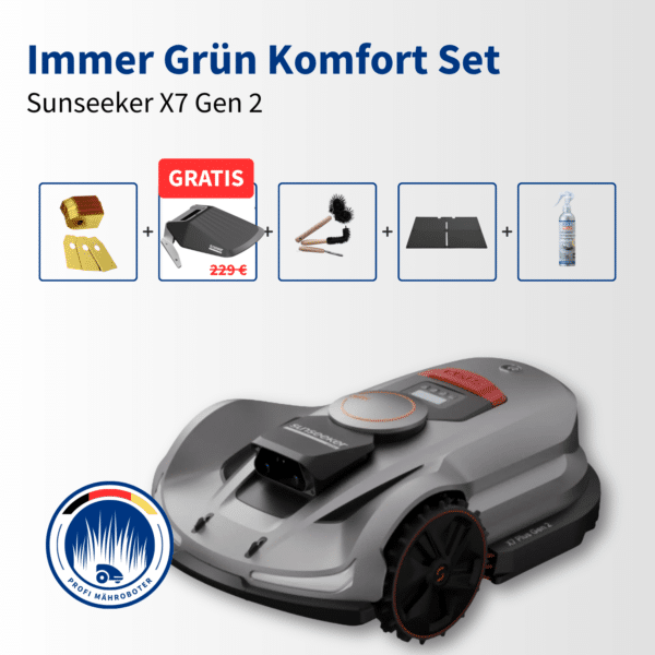 Sunseeker X7 | 3.000 m² | Immer grün Komfort Set inkl. GRATIS Sunseeker Garage im Wert von 229 €
